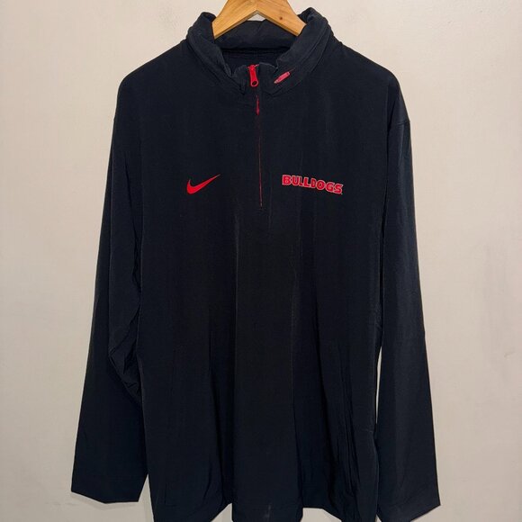 Nike UGA Georgia Bulldogs Team Issue PE Sideline Half-Zip Jacket Black Mens XL